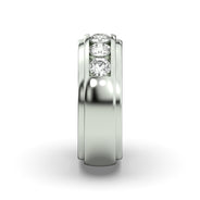 Men's Jewelry - Men's VVS Lab Diamond 5 Stone Wedding Band |  White Gold