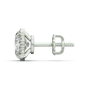 Men's Jewelry - VVS Lab Diamond Halo Stud Earrings For Men | 14K White Gold