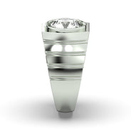Men's Jewelry - Men's VVS Lab Diamond Round Brilliant Cut Solitaire Engagement Ring | White Gold