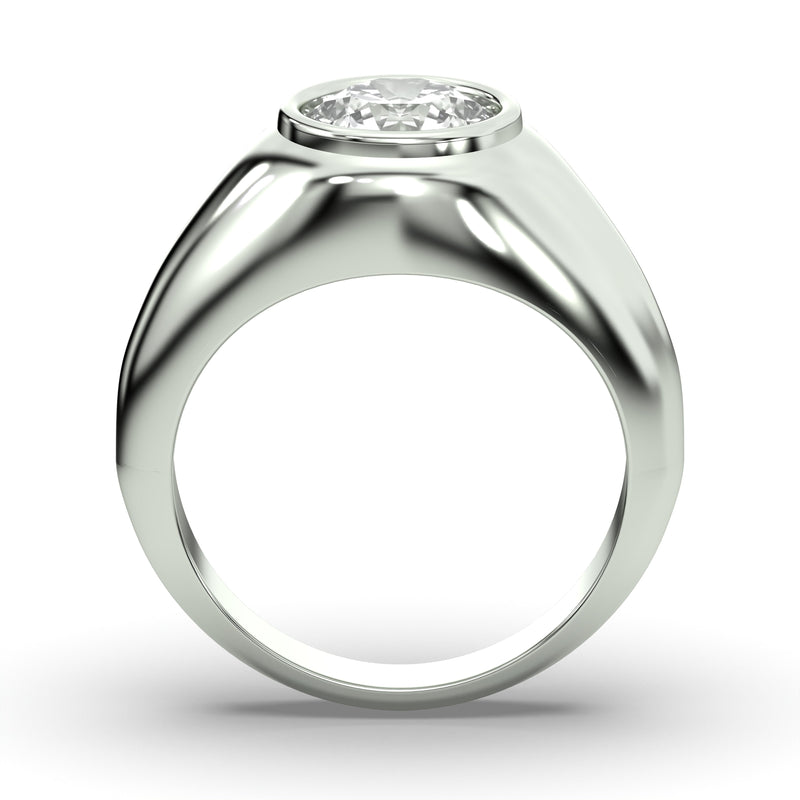 Men's Jewelry - Men's VVS Lab Diamond Round Brilliant Cut Solitaire Engagement Ring | White Gold
