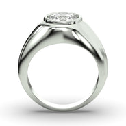 Men's Jewelry - Men's VVS Lab Diamond Round Brilliant Cut Solitaire Engagement Ring | White Gold