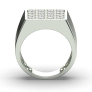 Men's Jewelry - Men's VVS Lab Diamond Square Diamond Ring | White Gold