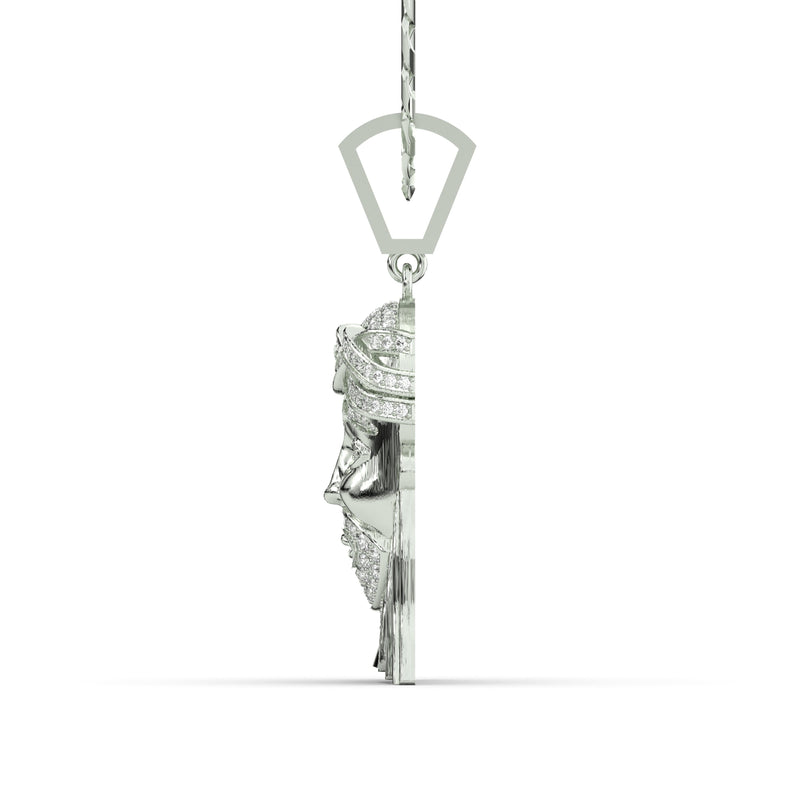 Men's White Gold VVS Lab Grown Diamond Customizable Jesus Necklace Pendant