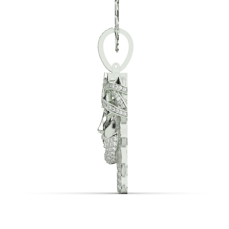 Men's White Gold VVS Lab Grown Diamond Customizable Jesus Necklace Pendant