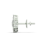 Men's Jewelry - VVS Lab Diamond Cluster Stud Earrings For Men | 14K White Gold