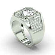 Men's Jewelry - Men's VVS Lab Diamond Ring | Round Brilliant Cut Halo