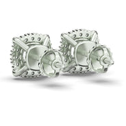 Men's Jewelry - VVS Lab Diamond Halo Stud Earrings For Men | 14K White Gold