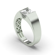 Men's Jewelry - Men's VVS Lab Diamond Princess Cut Solitaire Engagement Ring | White Gold