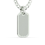 Men's VVS Lab Diamond Customizable White Gold Dog Tag Necklace Pendant
