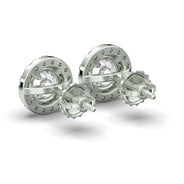 Men's Jewelry - VVS Lab Diamond Halo Stud Earrings For Men | 14K White Gold