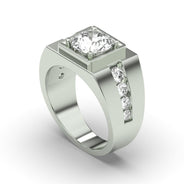 Men's Jewelry - Men's VVS Lab Diamond Round Engagement Ring | White Gold
