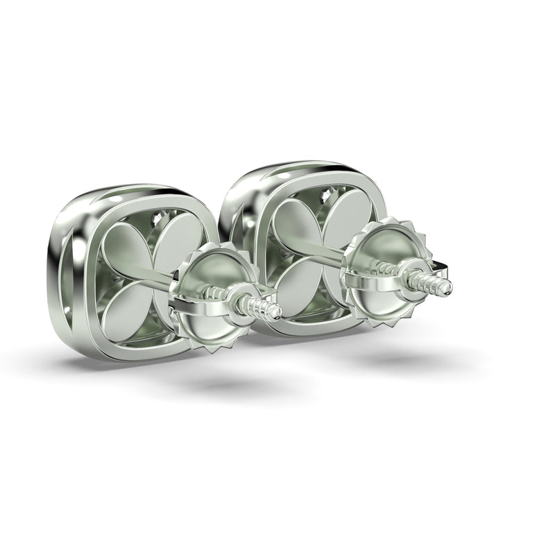 Men's Jewelry - VVS Lab Diamond Cluster Stud Earrings For Men | 14K White Gold