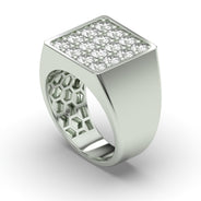 Men's Jewelry - Men's VVS Lab Diamond Square Diamond Ring | White Gold