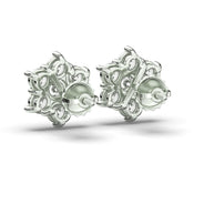 Men's Jewelry - VVS Lab Diamond Cluster Stud Earrings For Men | 14K White Gold
