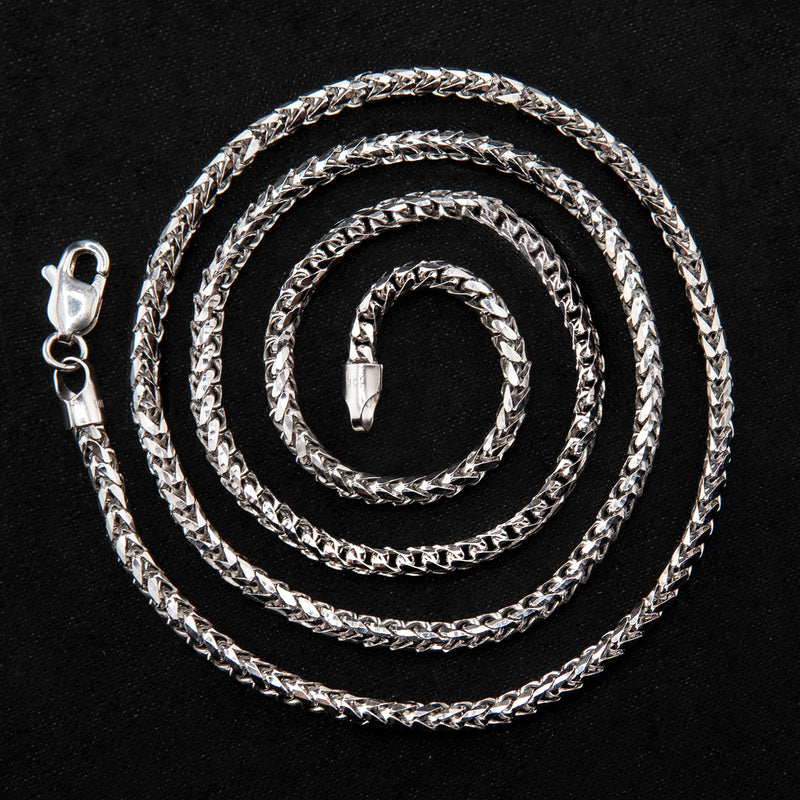 10K White Gold Franco Necklace / 3 MM