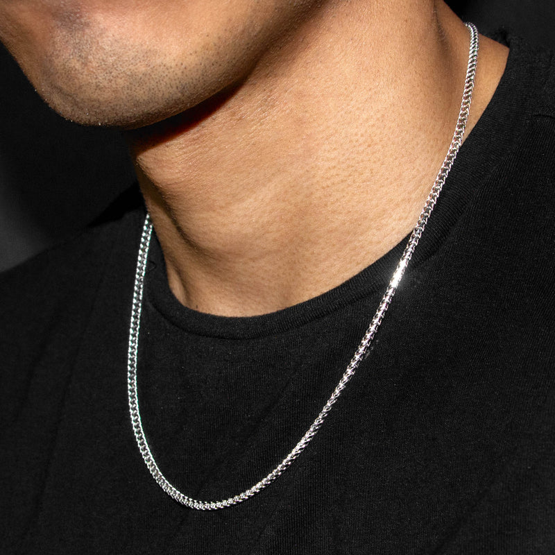 10K White Gold Franco Necklace / 3 MM