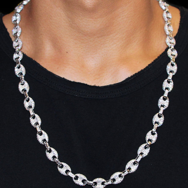 Diamond White Puff Gucci Chain