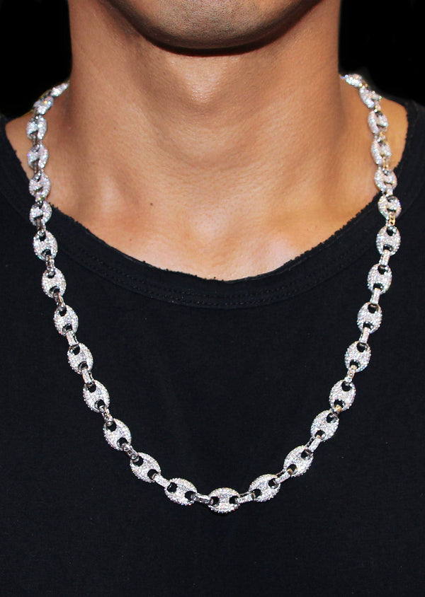 Diamond White Puff Gucci Chain