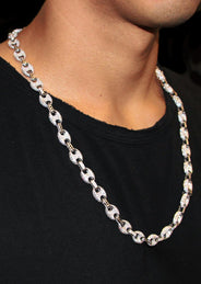 Diamond White Puff Gucci Chain