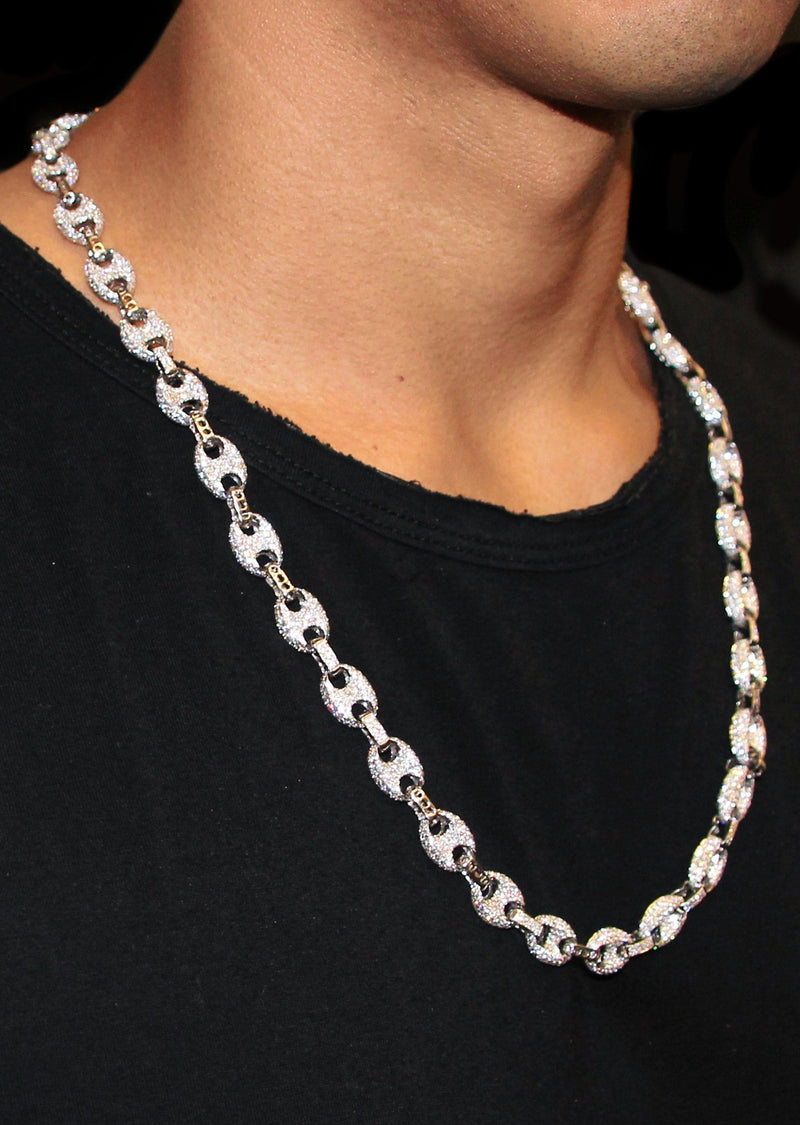 Diamond White Puff Gucci Chain
