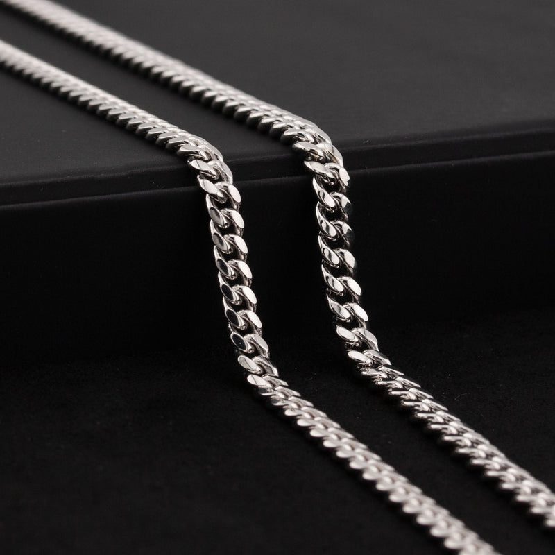 10K White Gold Miami Cuban Necklace / 4 MM