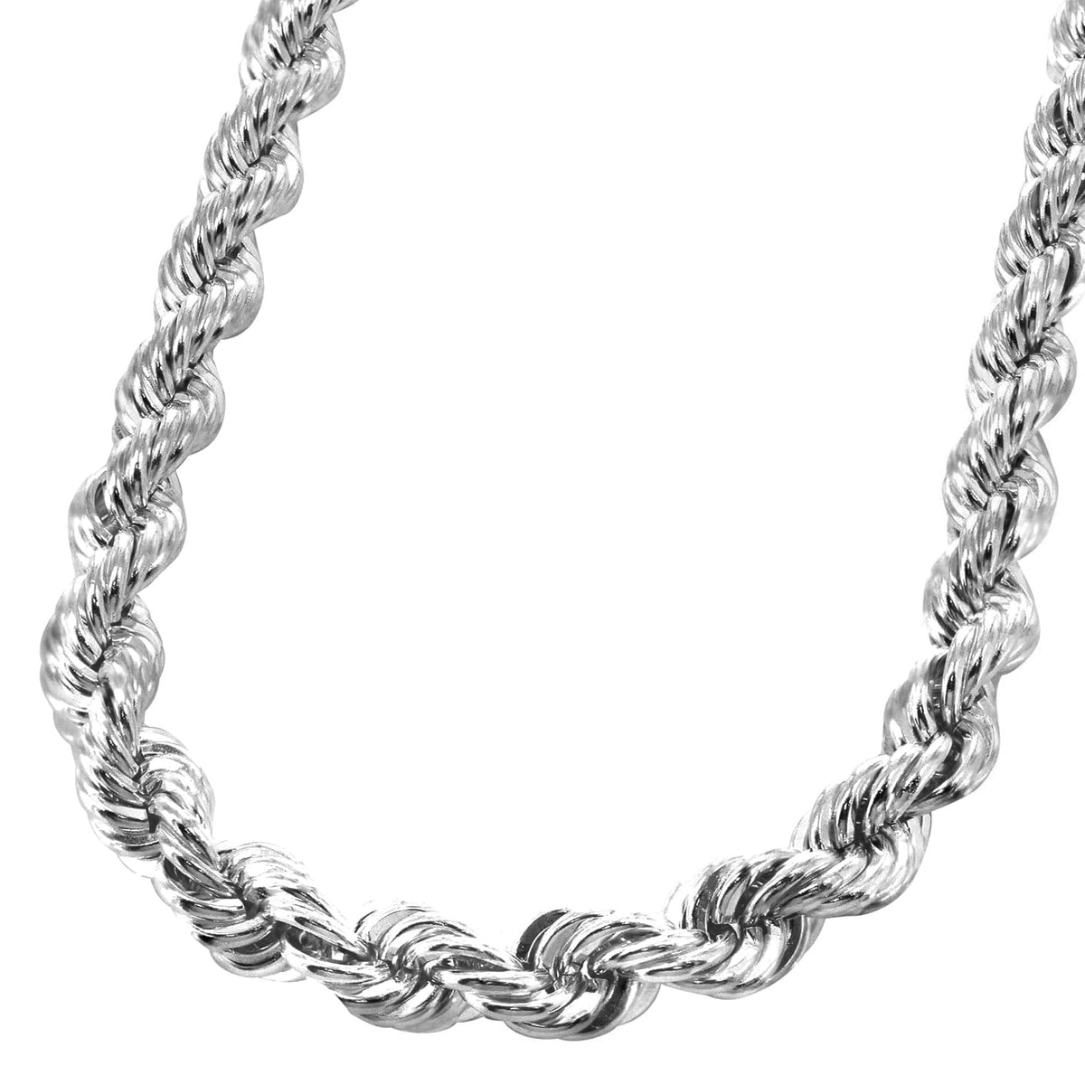 10K White Gold Rope Necklace / 3 MM