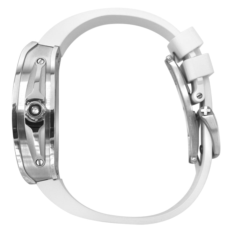 Frost NYC Mens Watch - Automatic Skeleton Stainless Steel Sport Diamond Watch | FRST-01-XS-D | White