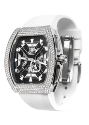 Frost NYC Mens Watch - Automatic Skeleton Stainless Steel Sport Diamond Watch | FRST-01-XS-D | White