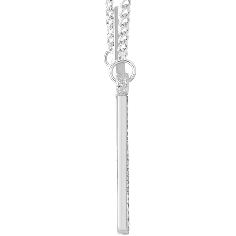 14K White Gold  Full Diamond Script Name Necklace | Style #18
