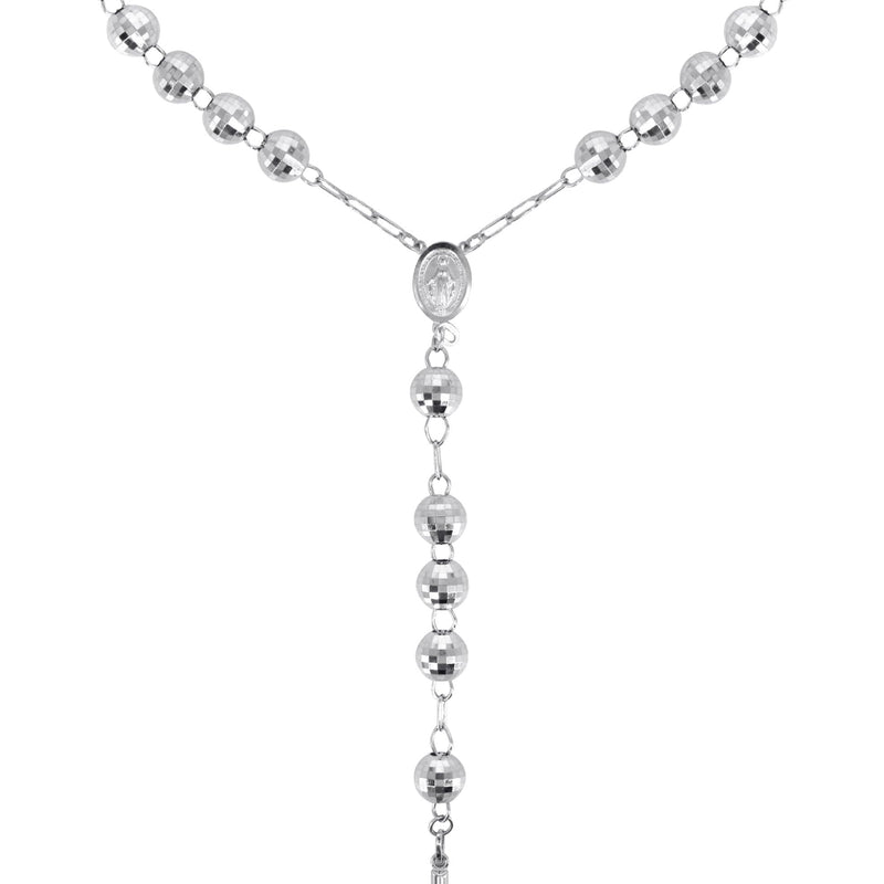 14K White Gold Rosary Chain