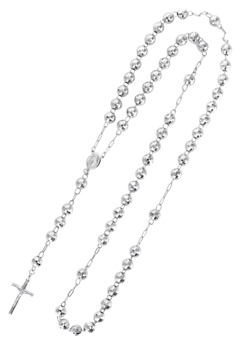 14K White Gold Rosary Chain