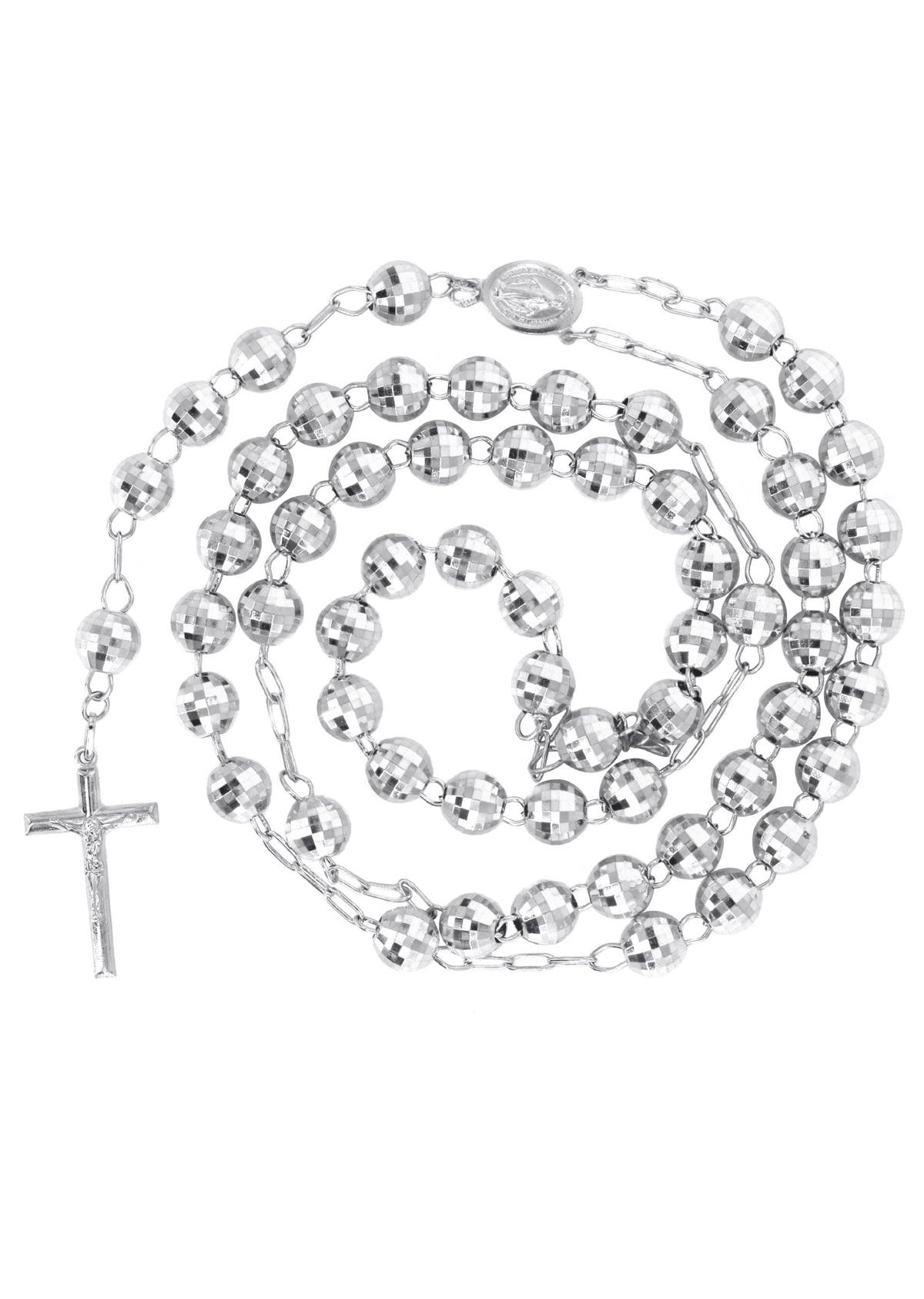 Rosary White Gold Chain 10K