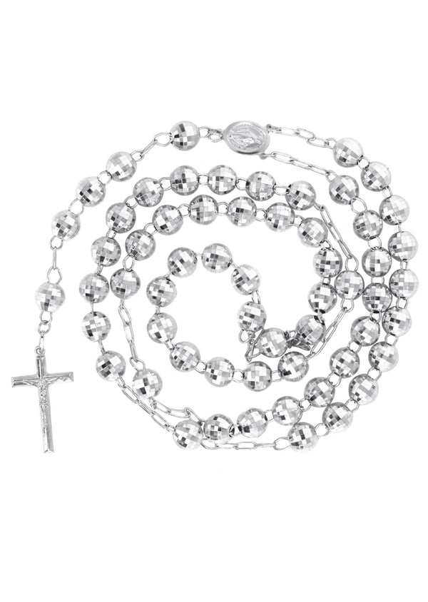Rosary White Gold Chain 10K