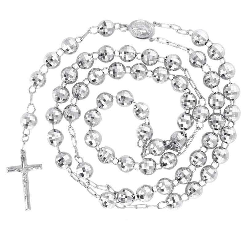 14K White Gold Rosary Chain