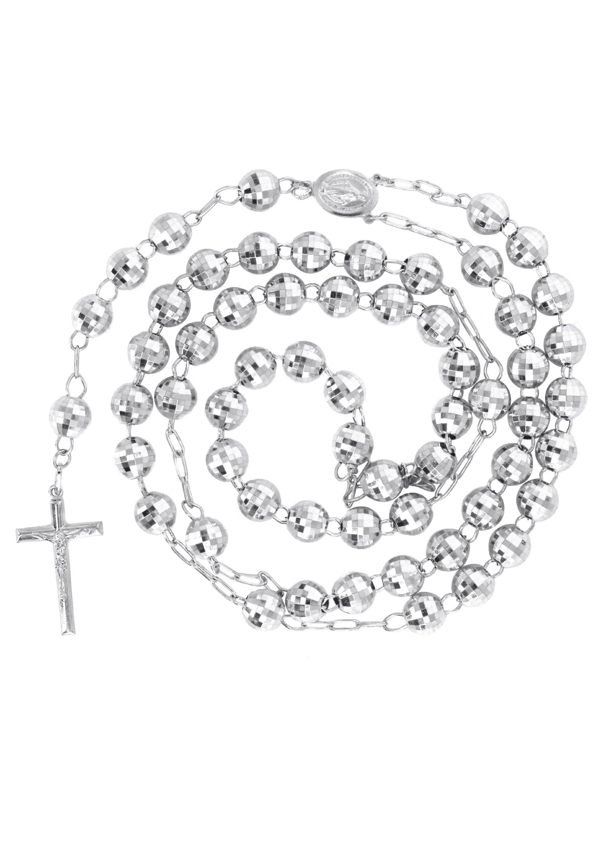 14K White Gold Rosary Chain