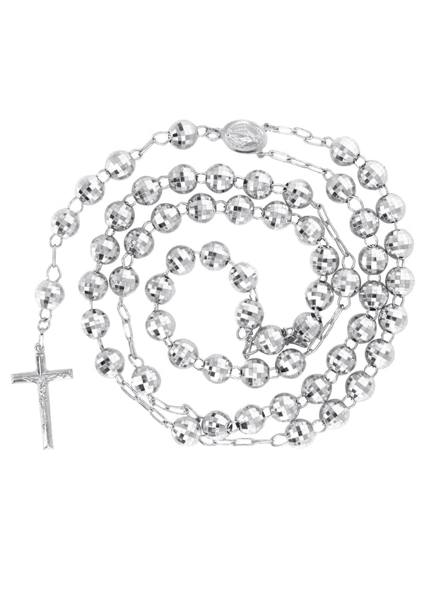 14K White Gold Rosary Chain