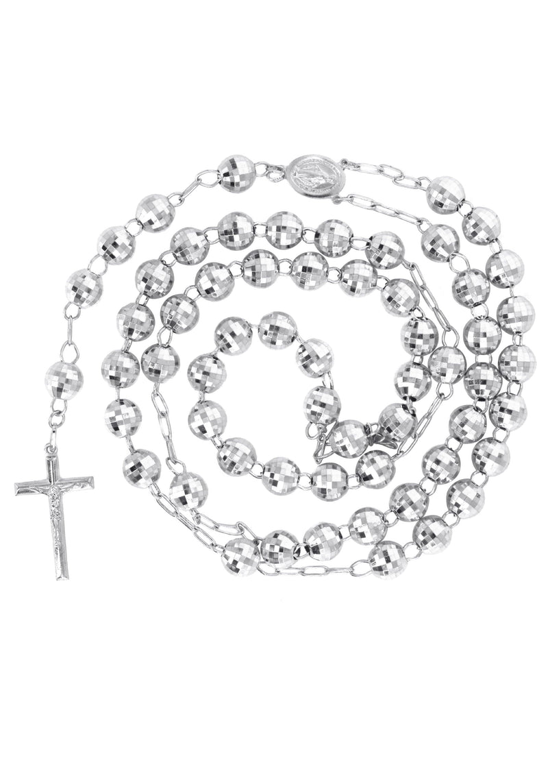 14K White Gold Rosary Chain