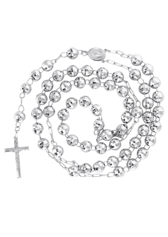 14K White Gold Rosary Chain