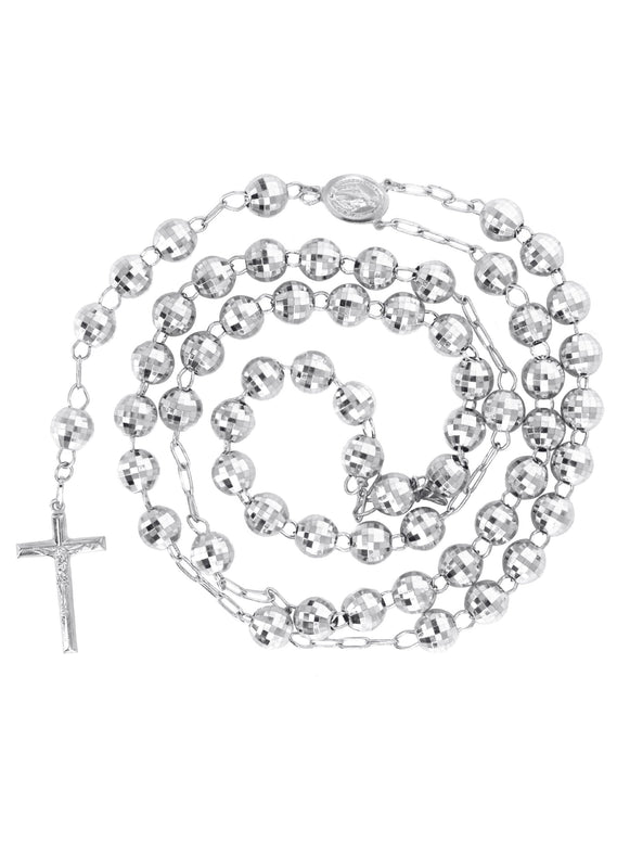 Rosary White Gold Chain 10K