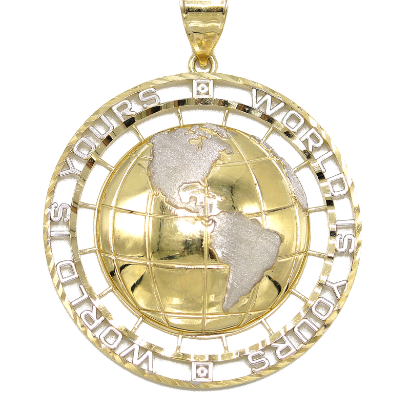 10KGold "World Is Yours" Pendant  Gold | Customizable Size