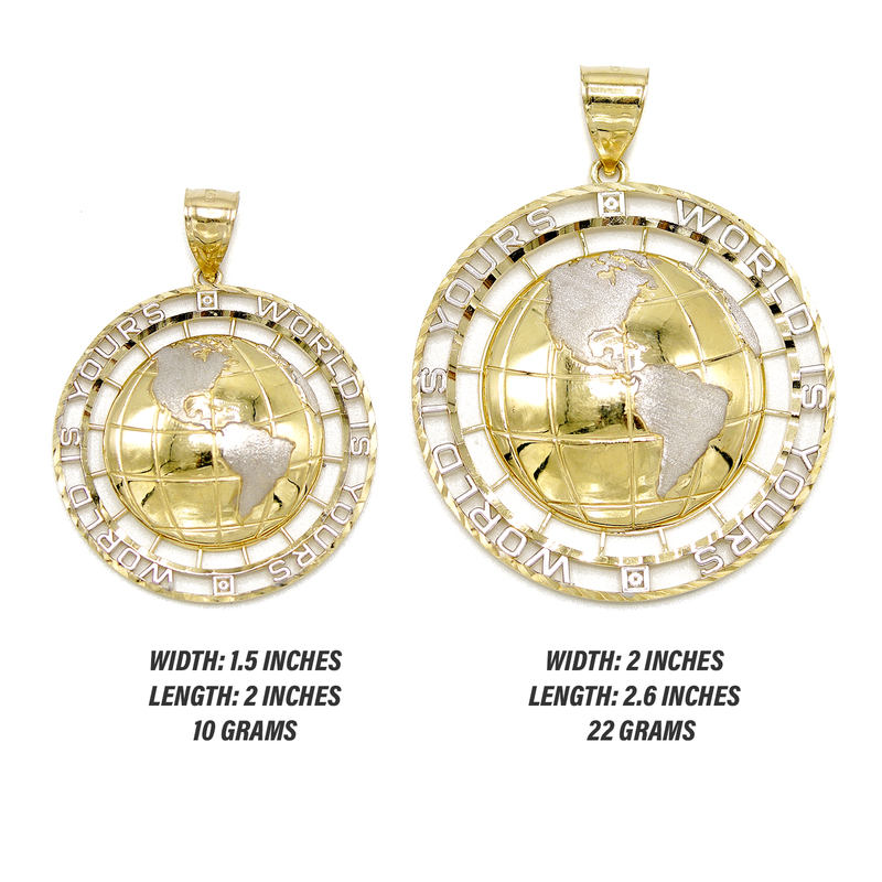 10KGold "World Is Yours" Pendant  Gold | Customizable Size