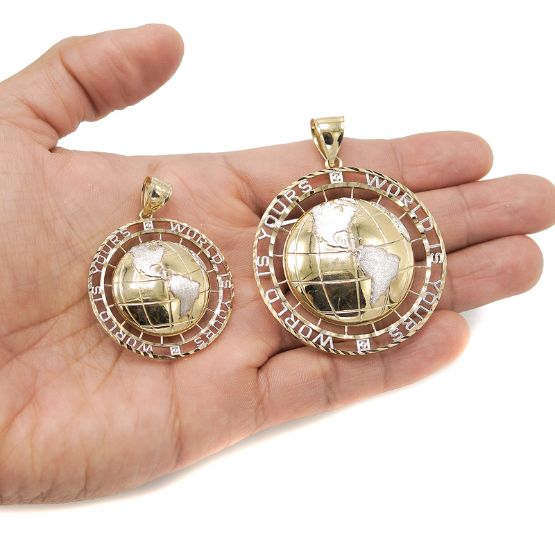 10KGold "World Is Yours" Pendant  Gold | Customizable Size