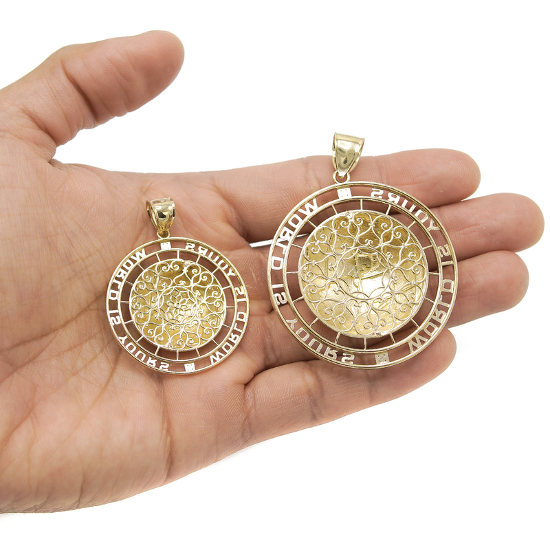10KGold "World Is Yours" Pendant  Gold | Customizable Size