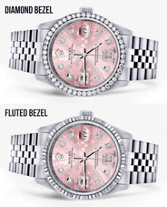 Mens Rolex Datejust Watch 16200 | 36Mm | Pink Flower Diamond Dial | Jubilee Band