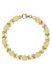 YELLOW GOLD "XO HEART" HOLLOW BRACELET FOR WOMEN | APPX 4.6 GRAMS
