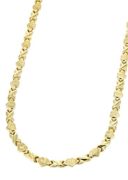 YELLOW GOLD "XO HEART" HOLLOW NECKLACE FOR WOMEN | APPX 12.3 GRAMS