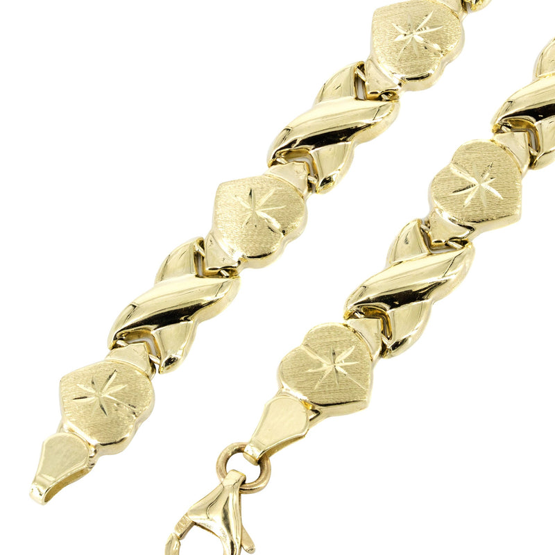YELLOW GOLD "XO HEART" HOLLOW NECKLACE FOR WOMEN | APPX 12.3 GRAMS
