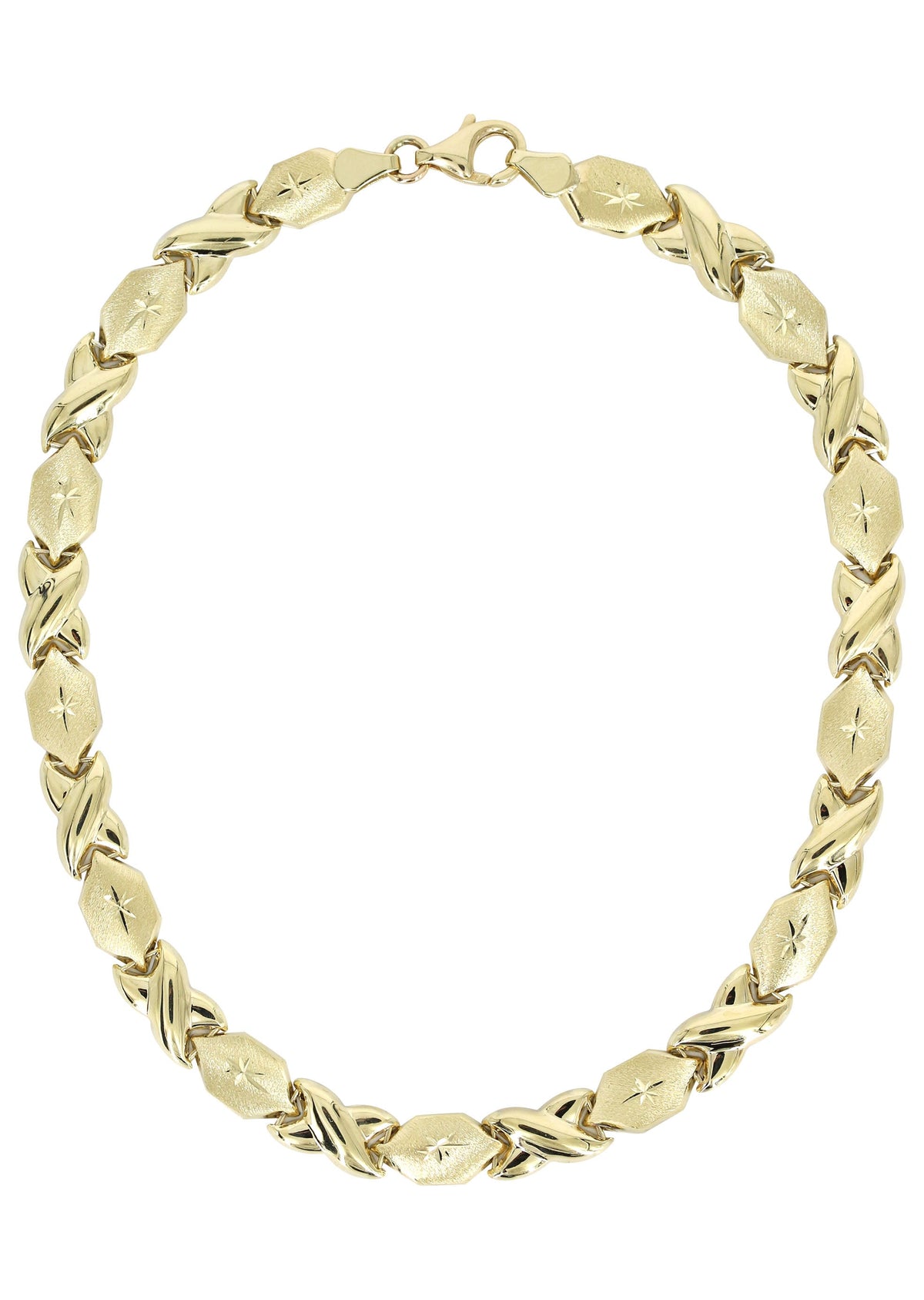 YELLOW GOLD "XO" HOLLOW NECKLACE FOR WOMEN | APPX 11.7 GRAMS