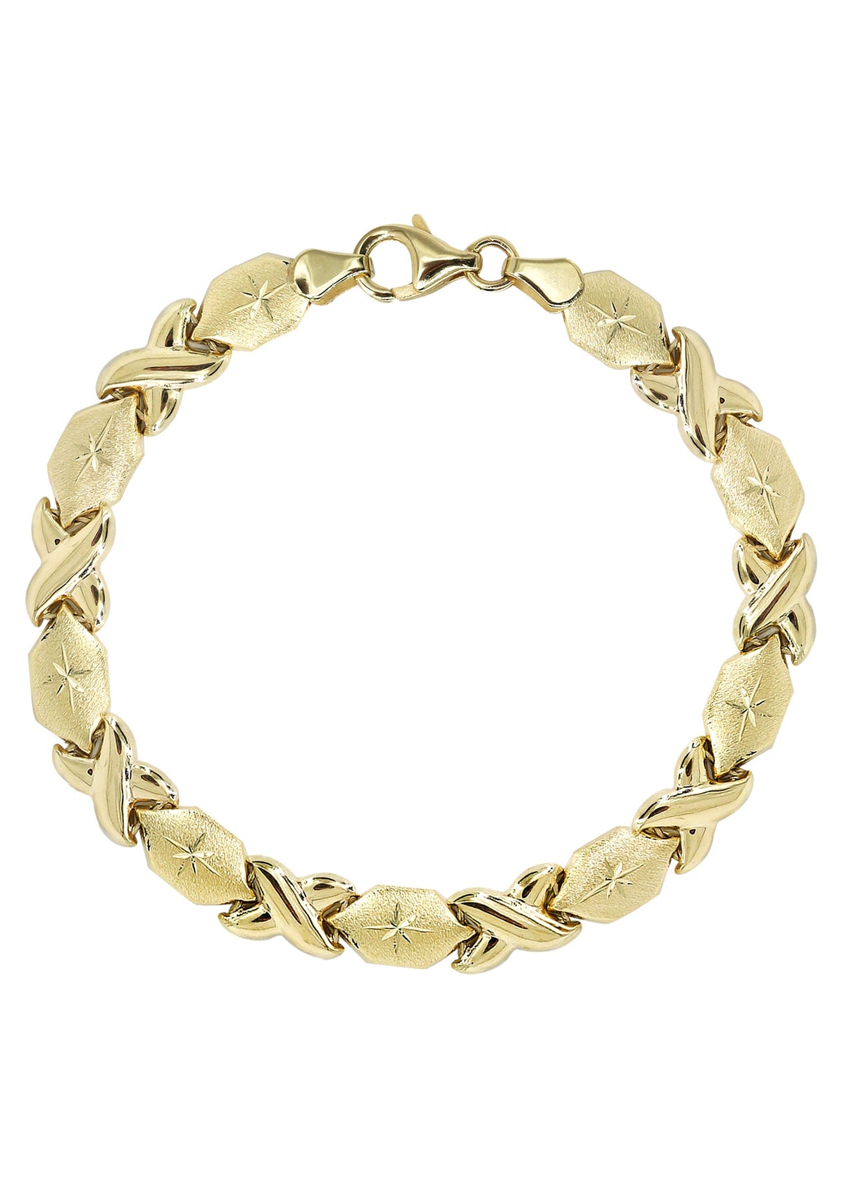 YELLOW GOLD "XO" HOLLOW BRACELET FOR WOMEN | APPX 5.4 GRAMS