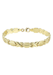 YELLOW GOLD "XO" HOLLOW BRACELET FOR WOMEN | APPX 5.4 GRAMS